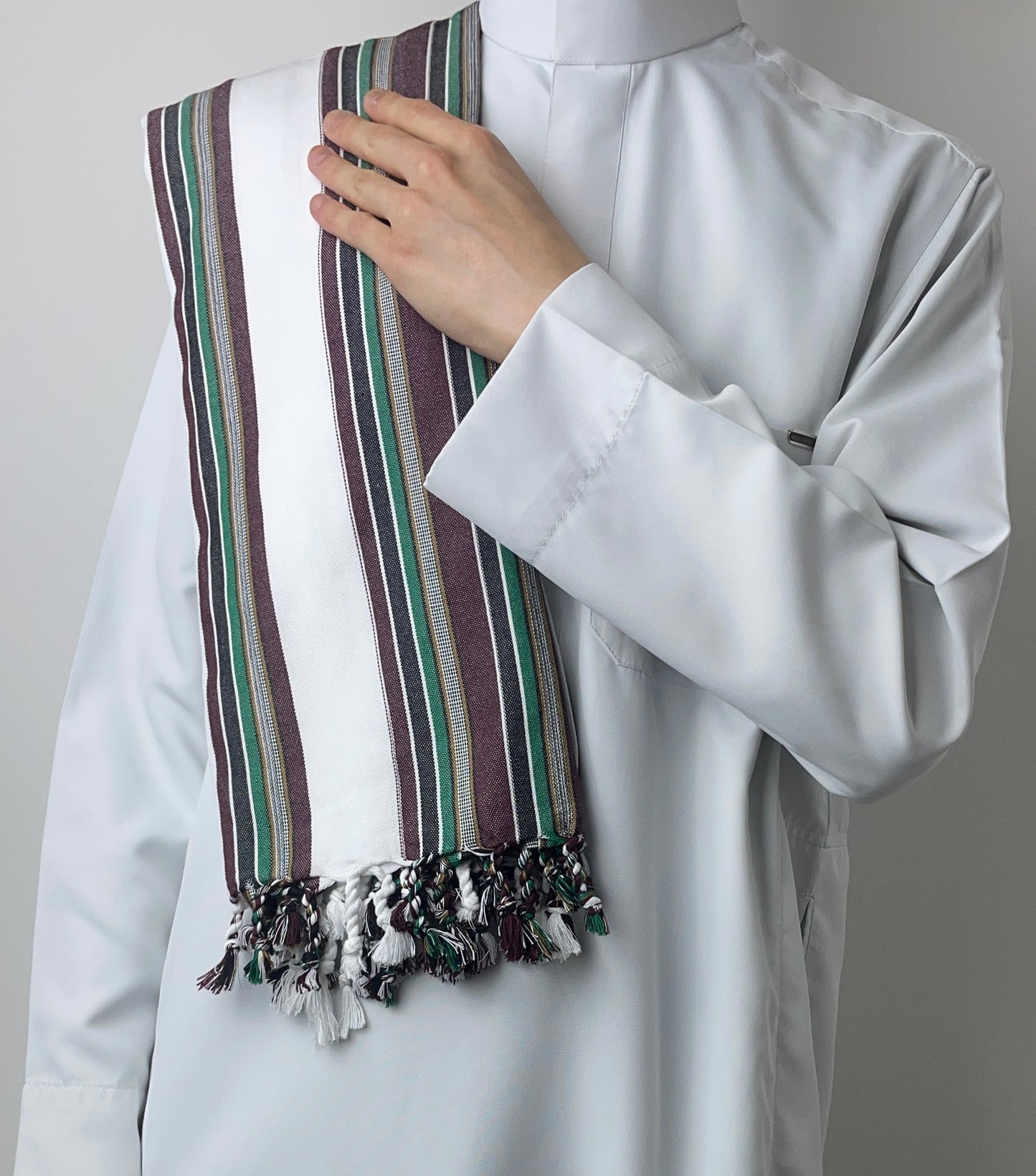 Yemeni Shawl in Salt of Aden White