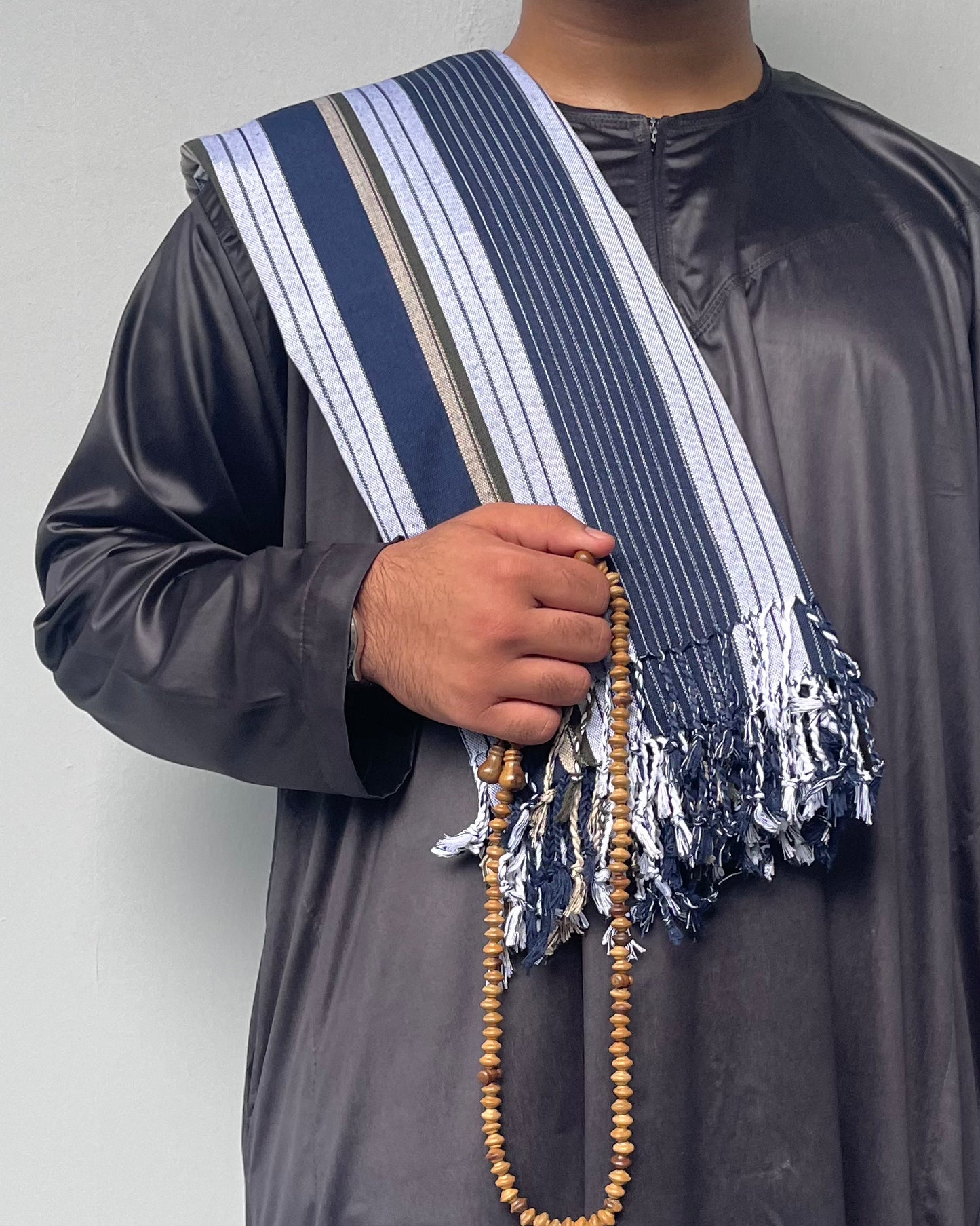 Yemeni Shawl in Mirror Blue