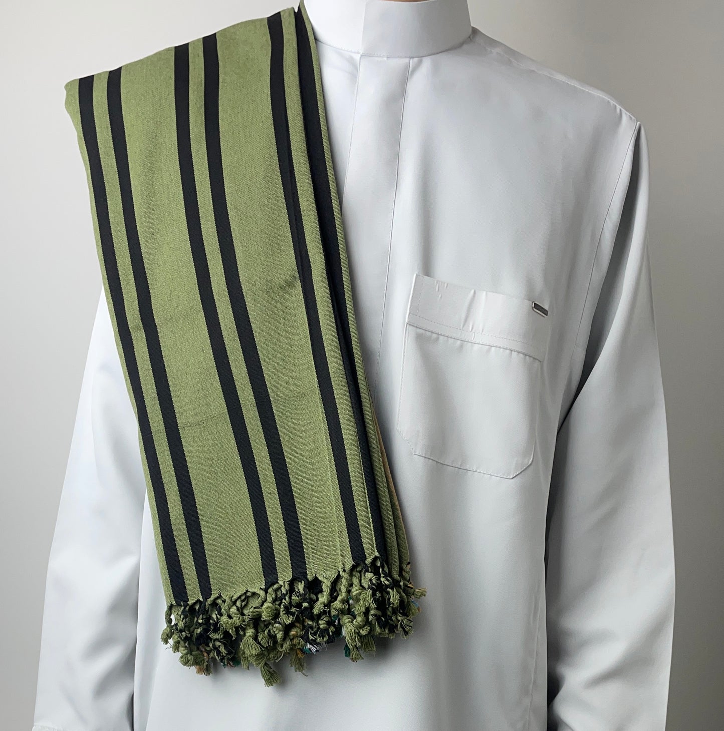Yemeni Shawl in Olive Grove Green