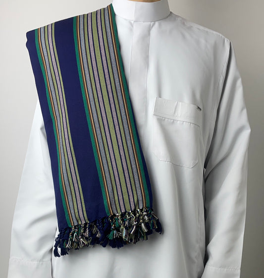 Yemeni Shawl in Wadi Rain Blue