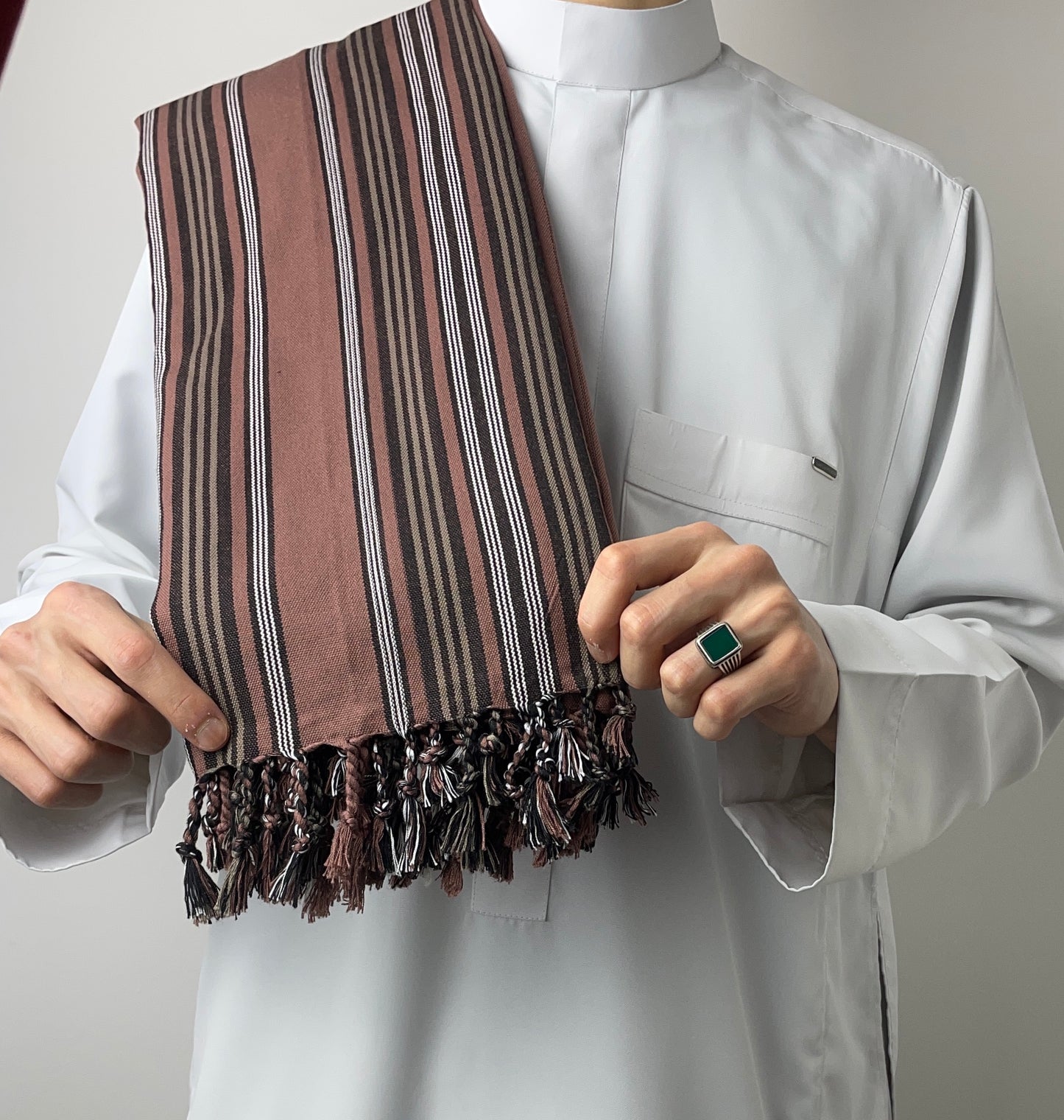 Yemeni Shawl in Sidr Sunset Red