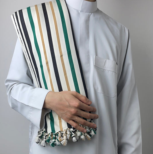 Yemeni Shawl in Day and Night Beige
