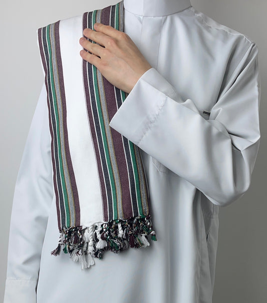 Yemeni Shawl in Salt of Aden White