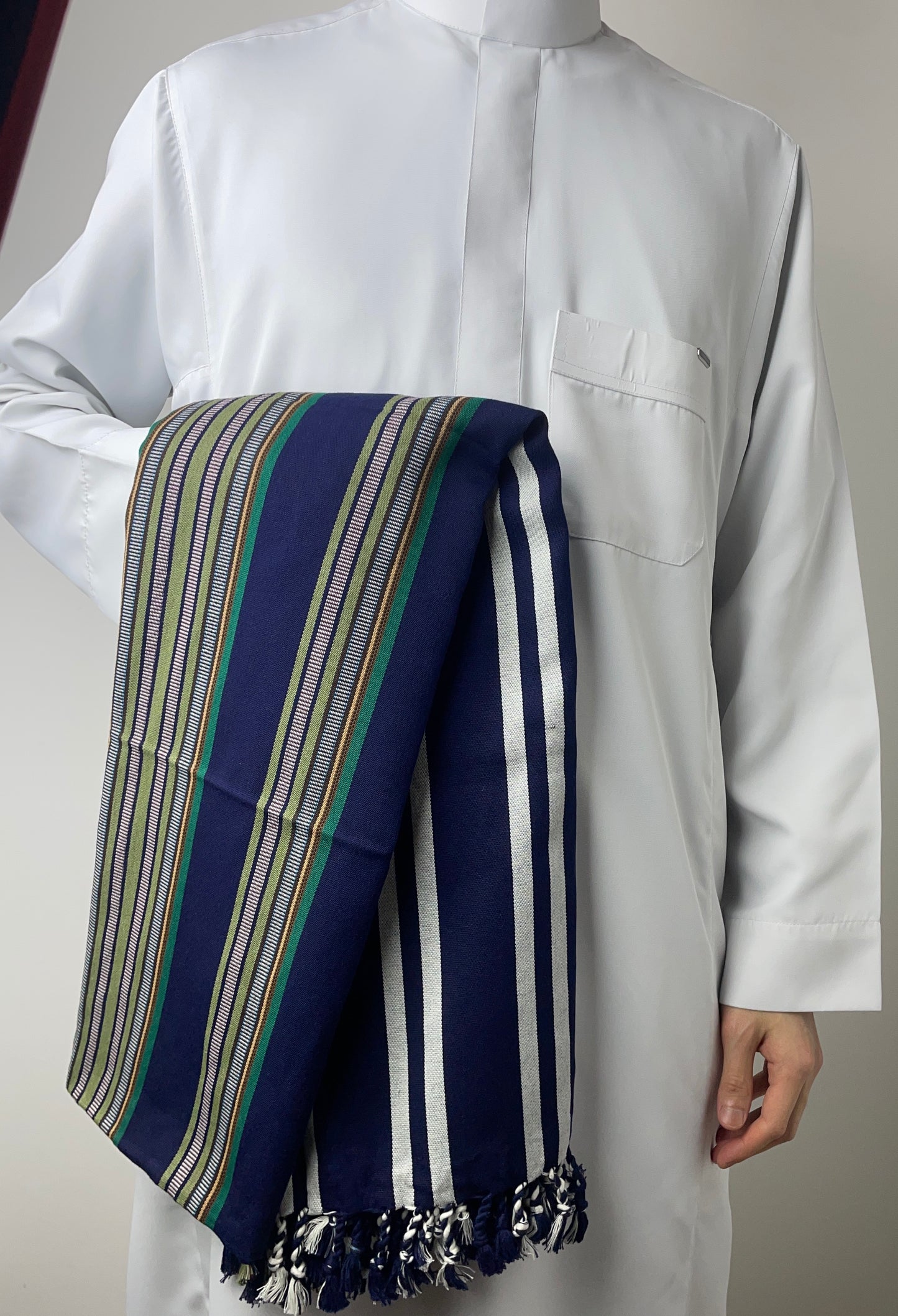 Yemeni Shawl in Wadi Rain Blue