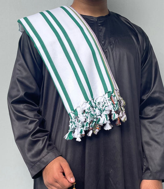 Yemeni Shawl in Valley Whispers White
