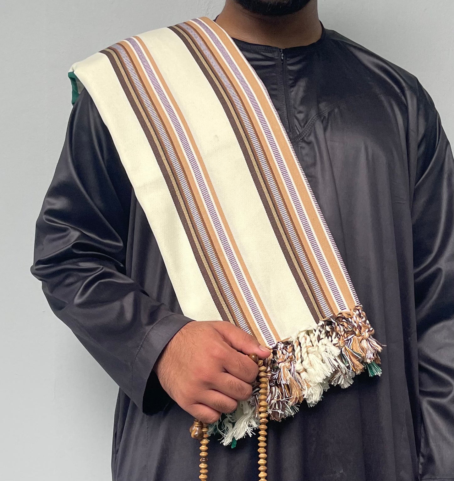 Yemeni Shawl in Garden and Earth White